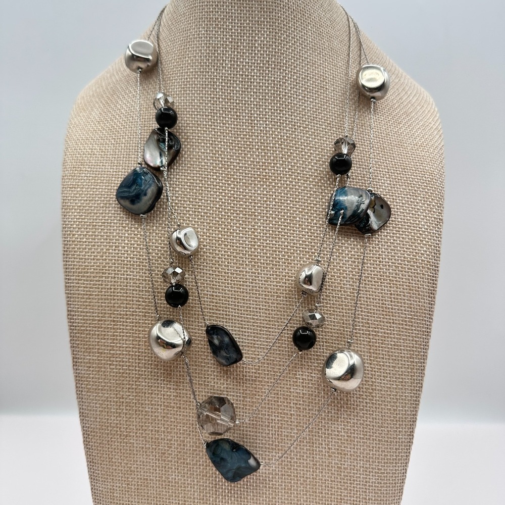 Vintage Y2K Nautical Turquoise Teardrop Pendant Statement Necklace